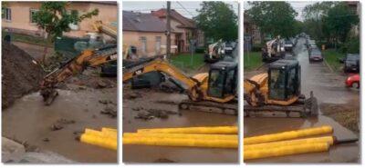 Avarie la rețeaua de apă în Timișoara. Presiune scăzută și inundații în urma unui incident pe șantierul podului peste Bega