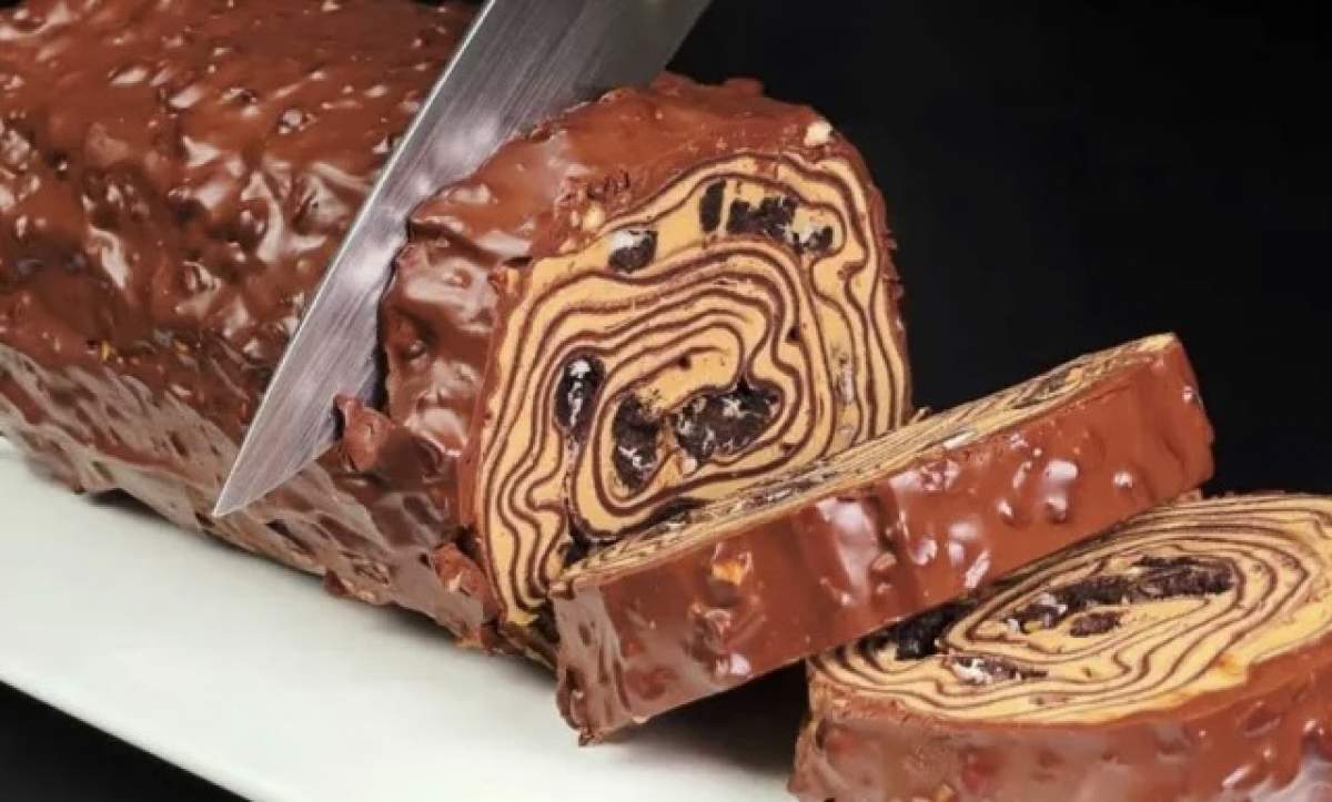 Ruladă fină și cremoasă, cu vișine – blat din aluat de clătite. Un deliciu!