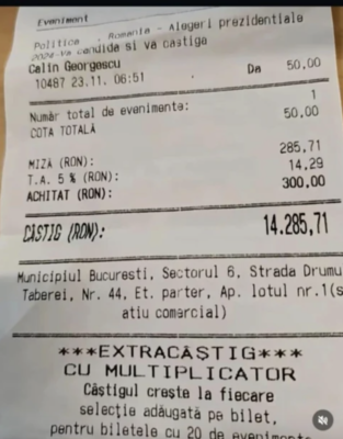 Independentul Călin Georgescu, fenomen electoral neașteptat: susținătorii săi au pariat masiv pe victoria sa în alegeri