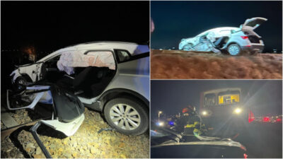Accident feroviar în Iaşi. O tânără a fost salvată dintr-un autoturism distrus după o coliziune cu un tren