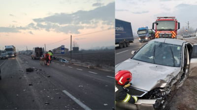 Șase persoane rănite într-un grav accident rutier pe DN6, în județul Mehedinți
