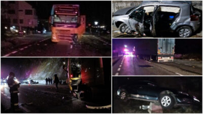 Tragedie pe DN6: Un șofer băut a provocat moartea unui bărbat, proiectându-l cu mașina într-un TIR