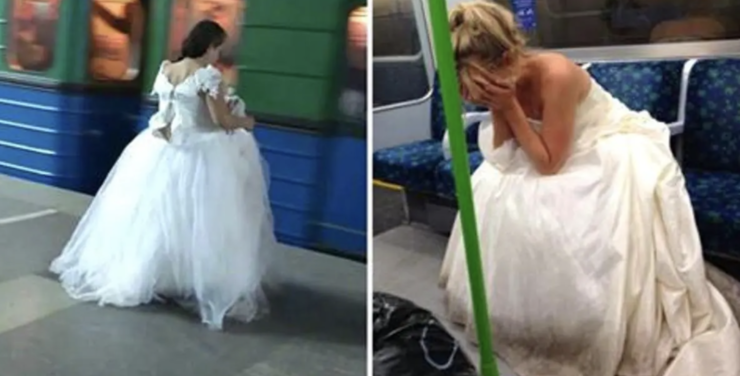 Afland ca a fost inselata mireasa a fugit de la nunta si s a refugiat intr un metrou