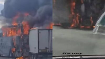Autocar cu români, mistuit de flăcări pe o autostradă din Franța! Pasagerii au scăpat nevătămați