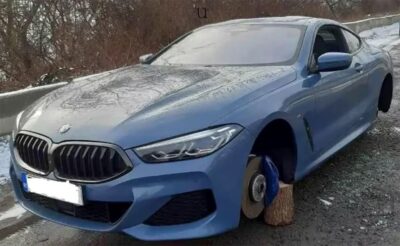 Un clujean și-a găsit BMW-ul pe butuci! Mesajul șocant lăsat de hoți pe parbriz: „Plătește datoria și…”