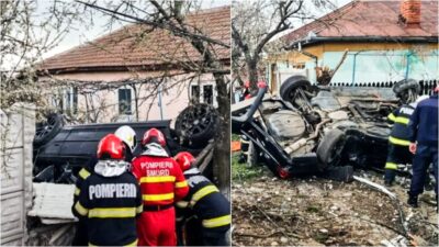 Acum! A intrat cu mașină într-o clădire! Accident grav lângă Pitești!