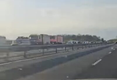 Accident cu cinci mașini pe A1 spre București. Circulația este îngreunată
