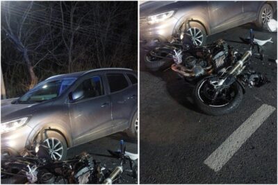 Accident în Argeș: două persoane rănite după coliziunea dintre două mașini și o motocicletă