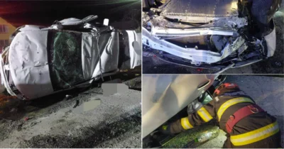 Accident rutier grav în comuna Drăganu, județul Argeș! O autoutilitară și un autoturism implicate, patru răniți transportați la spital
