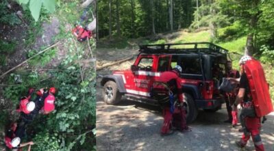 Coșmar la munte! Bărbat prăbușit într-o râpă, salvat în ultima secundă de salvamontiști!