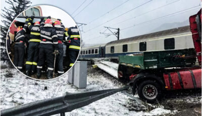 Accident feroviar grav între Sinaia și Bușteni! Un camion lovit de un tren internațional – circulația suspendată temporar