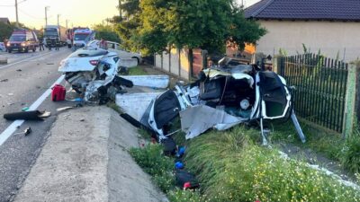 Șofer prins cu permisul suspendat, încarcerat după ce s-a răsturnat cu mașina în Teleorman! Poliția continuă cercetările