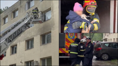 Alertă în Ploiești! Incendiu puternic într-un bloc, zeci de persoane evacuate de pompieri!