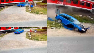 Tânără de 22 de ani, lovită în plin de tren la Iași! A scăpat cu viață după un impact devastator!