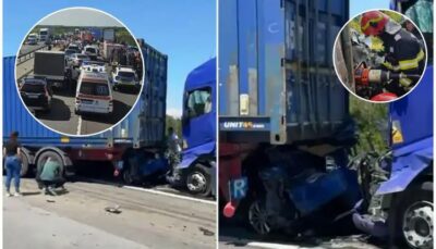 Tragedie pe autostrada A1! Un copil de 10 ani a murit, trei persoane încarcerate și traficul complet blocat!