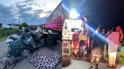 Tragedie în Galați! Doi frați morți după ce mașina lor a fost zdrobită de un TIR! Șoferul fără permis a fugit de la locul accidentului!