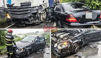 Accident grav în Argeș! TIR-ul a lovit o mașină cu mai multe persoane, inclusiv un copil de 2 ani!