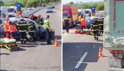 Accident grav în stațiunea Neptun! Două victime încarcerate după coliziunea frontală de pe DN 39!