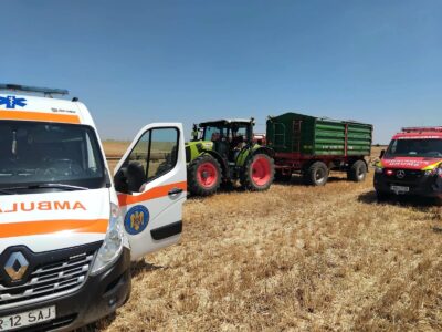 Accident între tractor și combină agricolă în Teleorman! O persoană decedată și una transportată la spital
