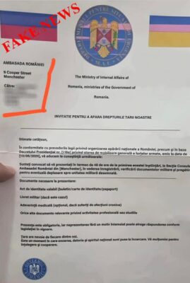 Alertă! Document fals despre mobilizare generală circulă în mediul online pentru românii din străinătate