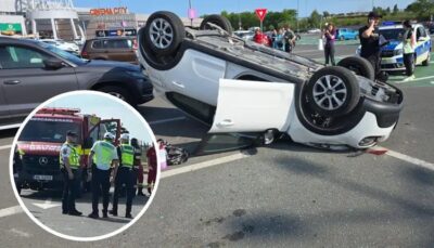 Accident grav în parcarea VIVO! O persoană a rămas încarcerată după impact!