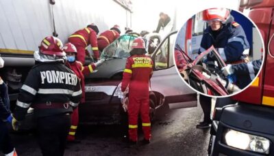 Accident grav pe DN17 în Mureșenii Bârgăului! Trafic blocat complet după coliziunea dintre un autoturism și un autocamion!