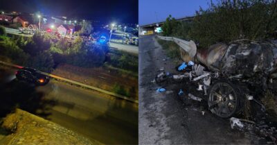 Accident groaznic în Vâlcea! Două persoane carbonizate după o urmărire cu 185 km/h! Ancheta continuă