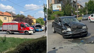 Accident în lanț în Complexul Studențesc din Timișoara! Femeie blocată între fiare, intervenție de descarcerare și dosar penal deschis!