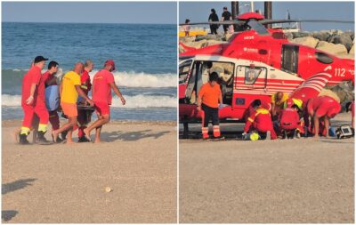 Dramă la Costinești! Tânăra de 21 de ani salvată din mare inconștientă după intervenția SMURD!