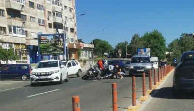 Accident grav în Pitești! Motociclist lovit de un șofer care nu a acordat prioritate!