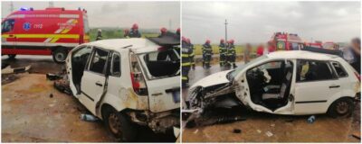 Accident violent la Cluj! Trei persoane rănite după ce o șoferiță a pierdut controlul mașinii