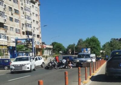 Accident grav pe Calea Craiovei din Pitești! Motociclist rănit, traficul blocat parțial!