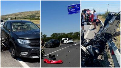 Accident mortal pe centură! Motociclist de 43 ani, lovit de două mașini