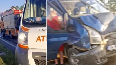 Accident pe DN6 în Giurgiu! Trafic blocat și cinci răniți ușor după coliziune între două mașini și o autoutilitară!