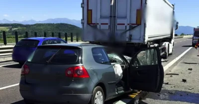 Accident pe A1 între Sibiu și Boița! Șofer rănit după ce nu a păstrat distanța regulamentară