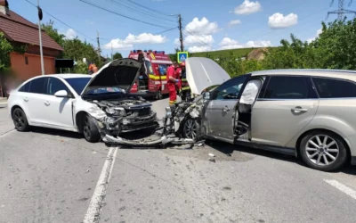 Accident grav pe DJ 251 Galați: șase răniți, inclusiv doi copii, în coliziune auto