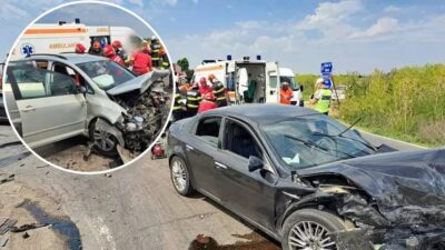 Accident violent în Argeș: Două mașini se ciocnesc la Valea Mare Pravăț