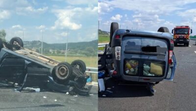 Accident grav pe autostrada A1 în Argeș: 5 răniți, inclusiv doi copii transportați la spital