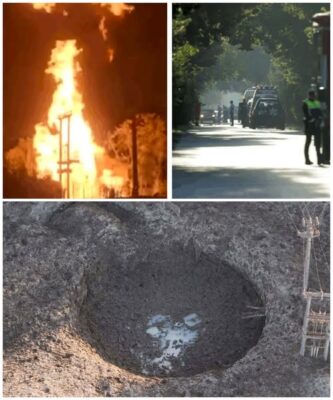 ȘOC în Amara! Un foraj de apă s-a transformat într-un eruptiv infern cu flăcări uriașe și crater imens!
