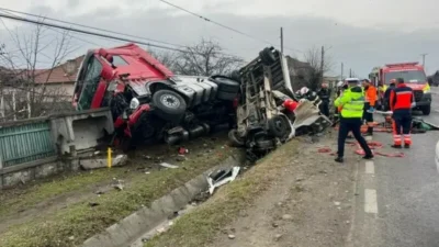 Accident grav! Două TIR-uri au făcut prăpăd pe șosea!