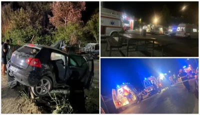 Șoc în Piatra-Olt! Tânăr pierde controlul volanului și spulberă terasa unui bar – 9 persoane la spital!