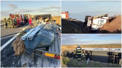„Microbuzul ar fi staționat pe banda de urgență.” Accident pe A1, soldat cu cinci victime