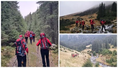 A plonjat 500 de metri în gol! Soarta turistului din Argeș atârnă de un fir de ață după ce elicopterul a abandonat misiunea