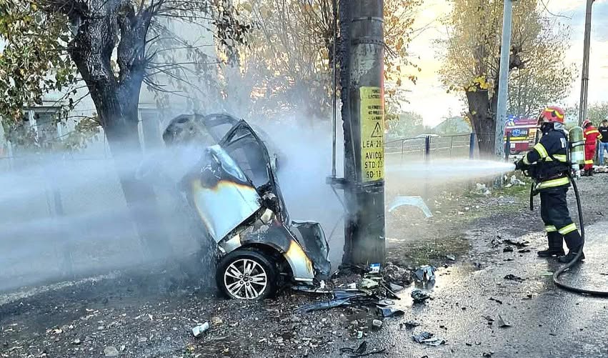 A ars de viu in masina cuprinsa de flcari