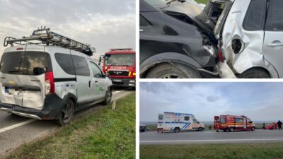 Accident în lanț cu 4 mașini în Vaslui! 11 persoane implicate, 6 au ajuns de URGENȚĂ la spital!