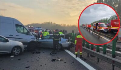 ACUM!  CARAMBOL cu 7 mașini pe autostradă!  Pasageri RĂNIȚI, traficul este BLOCAT total!