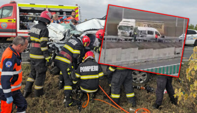 Dezastru pe autostrada abia deschisă! Trei mașini s-au făcut praf, traficul e paralizat total
