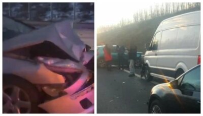 Carambol uriaș cu 10 mașini pe drumul spre Pitești! Zeci de oameni au trecut prin clipe de coșmar, s-a activat Planul Roșu