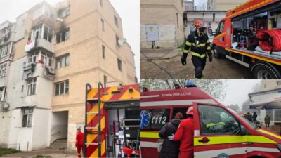 Panică totală într-un bloc! Zeci de oameni scoși din case, de la ce a pornit focul care a distrus totul