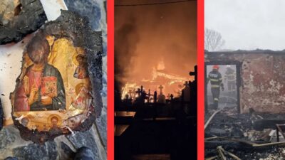 DEZASTRU pentru preotul Florin Danu! Biserica veche de 200 de ani s-a făcut scrum sub ochii lui
